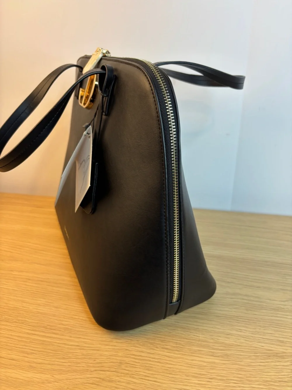 Joan &‎ David Black Leather Dome Satchel NWT